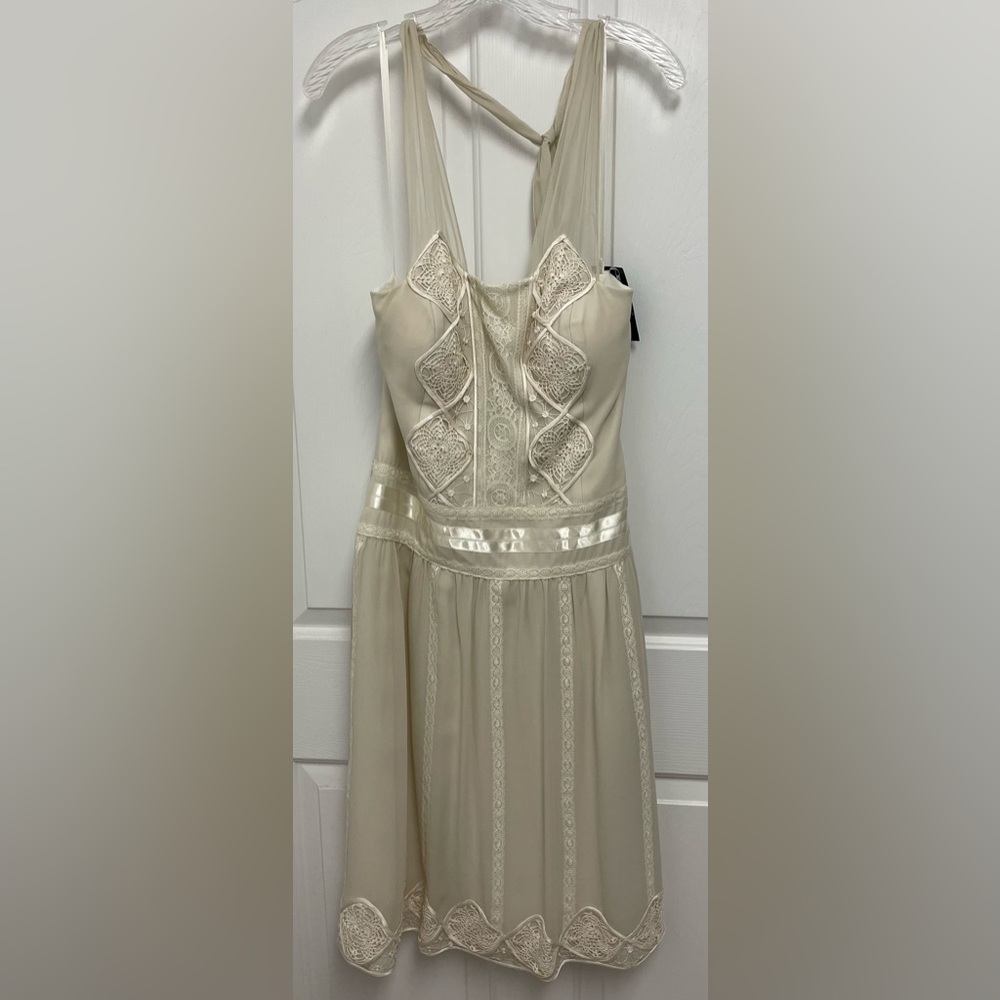 NWT Kay Unger Revolve Cream Wedding Bride Formal Cocktail Prom Lace Dress 8